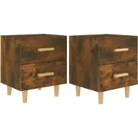 vidaXL Tables de chevet 2 pcs Chêne fumé 40x35x47,5 cm