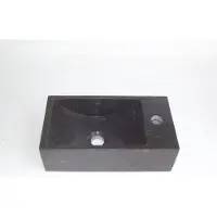 Plieger Stone Fontein mit Kranloch rechts 40x22 cm Anthrazit (KE402bs-R) (220 mm, 400 mm)
