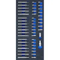 Bgs 4093 1/3 Insertion pour servante d'atelier : Jeu d'embouts combinés, 49 pcs.
