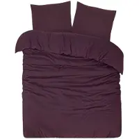 DoubleDry Housse de couette en flanelle 100 % coton doux - Lit simple 140 x 200/220 cm + 1 taie d'oreiller - Respirante et douce pour la peau - Violet