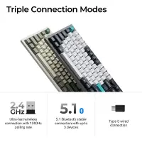 Keychron Q6 Max QMK VIA Tastatur Bananen-Schalter Weiss