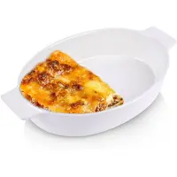 Sans marque Plat à four 1,7L 31x18,5x6cm, Plat à gratin, Blanc
