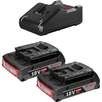 Bosch Kit de démarrage 18 V / 2x batterie 2,0 Ah + chargeur GAL 18V-40