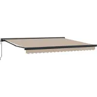 vidaXL Store à rallonge beige 400 x 300 cm en tissu et métal