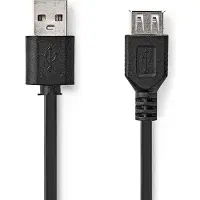 Nedis Câble USB USB 2.0 USB-A Mâle USB-A Femelle 480 Mbps Nickelé -