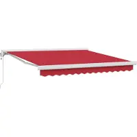 vidaXL Store à enrouleur rouge 300 x 250 cm en tissu et métal