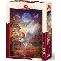 Art puzzle Puzzle Moonlight Owls - 1000 pièces, boîte en carton