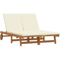 vidaXL Chaise longue marron 125 x 200 x 84 cm en bois massif d'acacia