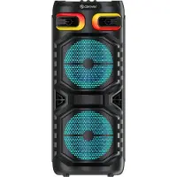 Denver Enceinte Bluetooth - – Lumières disco – Enceinte de fête – Télécommande incluse – Connexion microphone – Micro SD / USB / AUX – BPS355