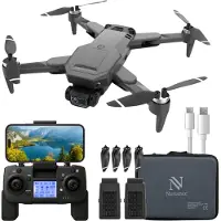 Nuvance Drone avec caméra et GPS, , Mini caméra 1080p, Extérieur / intérieur, Sac de rangement, 2 batteries