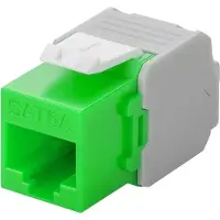 Goobay Module Keystone RJ45 CAT 6A, UTP, vert - largeur 16,5 mm, type crocodile, bornier pour montage LSA sans outil