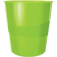 Leitz corbeille à papier wow, en plastique, 15 litres, vert noir