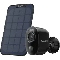 Reolink Argus 3 Ultra+Solar Panel, Caméra de surveillance extérieure 4K 8MP, WiFi 5/2,4 GHz, Vision nocturne couleur, Détection intelligente, Audio 2 voies, Noir