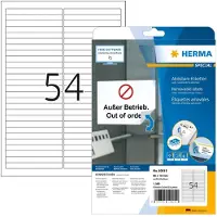 Herma 10015 étiquette auto-collante Rectangle aux angles arrondis Amovible Blanc 1350 pièces
