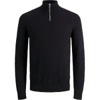 Jack & Jones Pullover Homme Emil Tricot 1/2 Fermeture ÉClair Noir