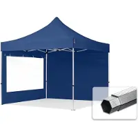 TOOLPORT 3x3 m Tonnelle pliante Alu, PES 800, côtés panoramiques, bleu foncé