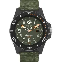 Timex Montre à affichage analogique vert / noir