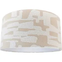 QAZQA Abat-jour en tissu blanc avec rayures beiges 50/50/25