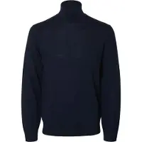 Selected 100 % Laine Mérinos Col Roulé Homme Bleu M