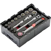 Rothenberger Jeu de clés à douilles 6 pans 1/4", 17 pièces - 1000002180