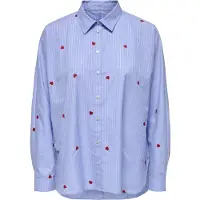 ONLY Chemisier 'ONLNew Lina Grace' bleu clair / rouge / blanc