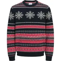 Jack & Jones Pull-over 'MAS NOEL' bleu nuit / mélange de couleurs