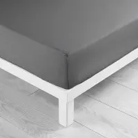 Douceur d'intérieur Drap Housse 2 Personnes 57 Fils Gris 140x190cm