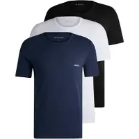 BOSS pour homme. 50475284 Pack 3 T-Shirts RN Clsico noir, bleu, blanc (S), Casuel, Coton, Manche courte, Marine