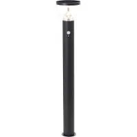 Brilliant Lampadaire LED d'extérieur, solaire - 92 cm - 430 lm - 3000 K - acier inoxydable - Noir