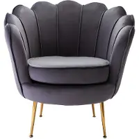 Vente-Unique.nl Fauteuil Coquillage En Velours Anthracite Dandelion