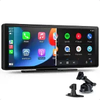 Carme Écran CarPlay 10 pouces - Apple CarPlay et Android Auto (sans fil) - Écran tactile - Système de navigation automobile - Convient à Apple CarPlay et Android Auto - Écran Android Auto