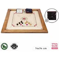 Ubergames Grandmaster Carrom set - 16 kg - Hartholz - mit Tisch & Tasche - ECO India