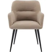 Vente-unique Lot De 2 Chaises - Avec Accoudoirs - Tissu Et Métal - Beige - Heka