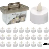 Ambiance Theelichtjes LED - Box met 48 stuks INCLUSIEF batterij EN Timer