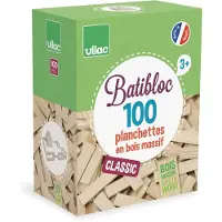 Vilac Kit de construction avec 100 pièces en bois - Dimensions généreuses