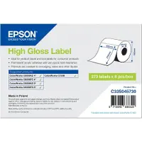Epson - Brillant - adhésif acrylique permanent - 105 x 210 mm (1 rouleau de 273) étiquettes prédécoupées - pour ColorWorks CW-C6000Ae, CW-C6000Pe, CW-C6500Ae, CW-C6500Pe
