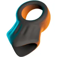 Erecto - anneau pénis avec étireur de testicules - silicone noir