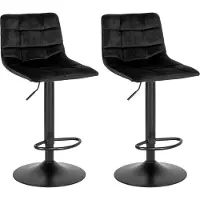Ebuy24 Middelfart Tabouret de bar en velours noir, noir.