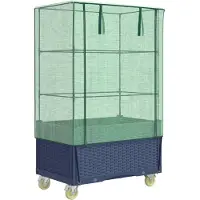 vidaXL Lit surélevé avec rehausse et roulettes aspect rotin 80x50x182 cm