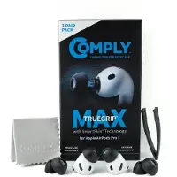 Comply Bouchons d'oreille TrueGrip MAX pour AirPods Pro 3, noir, taille M
