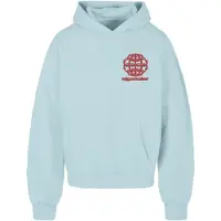 MJ Gonzales Sweat-shirt 'Global Flame' bleu clair / rouge carmin