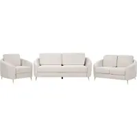 Beliani Ensemble De Salon En Tissu Beige Clair Trosa