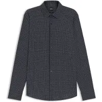 BOSS Chemise Slim en jersey stretch imprimé performant