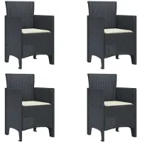 vidaXL Chaise de jardin, lot de 4, anthracite, 53 x 49 x 85 cm, polypropylène