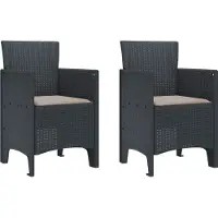 vidaXL Chaise de jardin 2 pcs Anthracite 53 x 49 x 85 cm Polypropylène