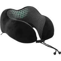 vidaXL Oreiller Avec Oreiller Réglable Noir 28 X 25 X 14 Cm Velours