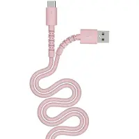 Fresh 'n rebel Câble de charge USB-A vers USB-C FlexWave Silicone Braided 2 m Pastel Pink