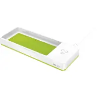 Leitz 5365-10-54 5365 Pot à crayons WOW Duo Colour - avec chargeur à induction, blanc/vert métallique