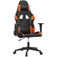 vidaXL Chaise de jeu noir et orange similicuir