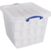 Really Useful Box opbergdoos, 60 l, met inzetbakje, transparant (5060456659936) (60 l)